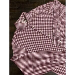 Suitsupply Shirt Mens 16.5 36/37 Red Gingham Slim Fit Cotton Long Sleeve Dress